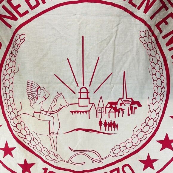 Wahoo Centennial Linen Banner Flag Sign Wahoo Nebraska NE 1970 34"x34" - Picture 3 of 9